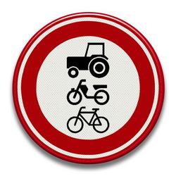  Verkeersbord RVV - C09 Gesloten voor ruiters, vee, wagens en motorvoertuigen < 25km/h